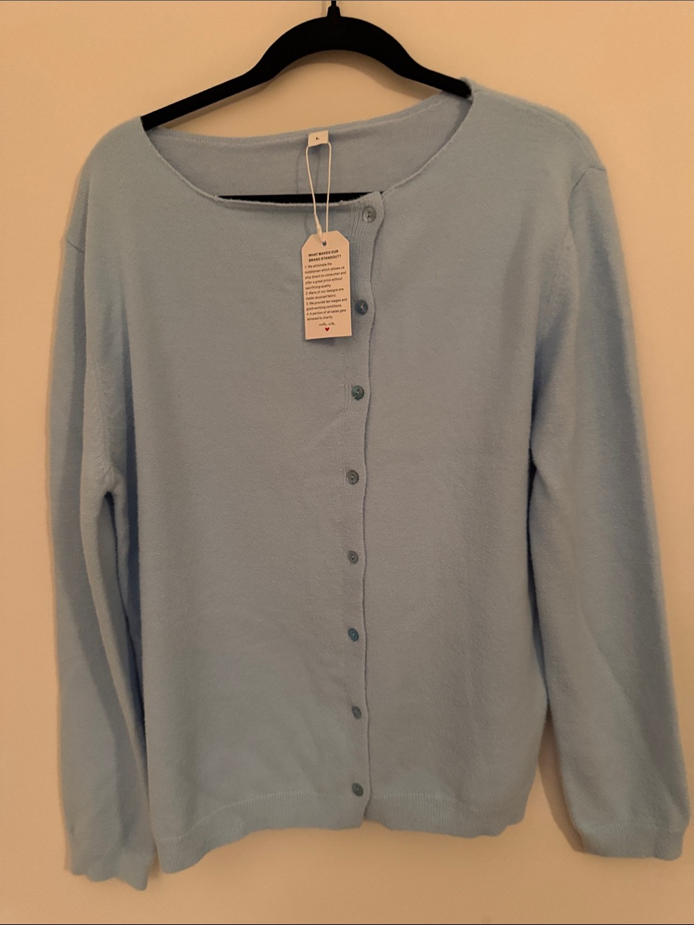 Light Blue Women's Button-Front Sweater